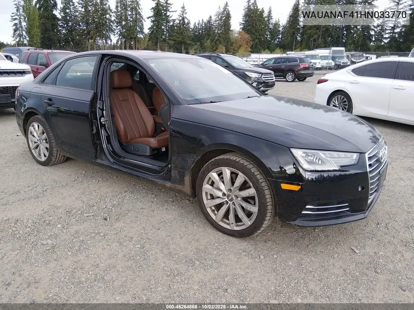 2017 AUDI A4 VIN WAUANAF41HN033770 — фото 2