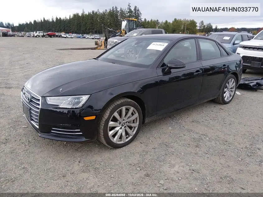2017 AUDI A4 VIN WAUANAF41HN033770 — фото 3