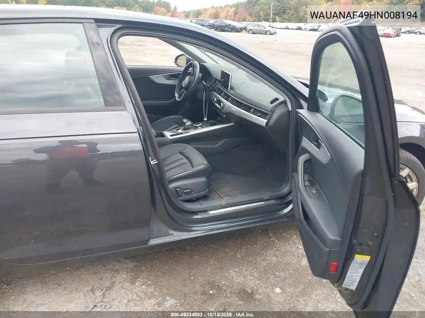 2017 AUDI A4 VIN WAUANAF49HN008194 — фото 5