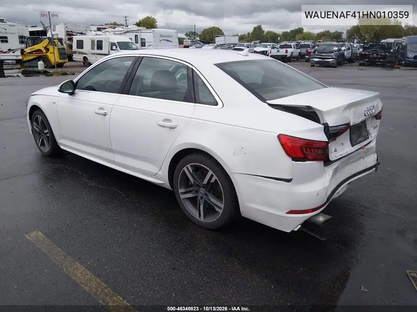 2017 AUDI A4 VIN WAUENAF41HN010359 — фото 3