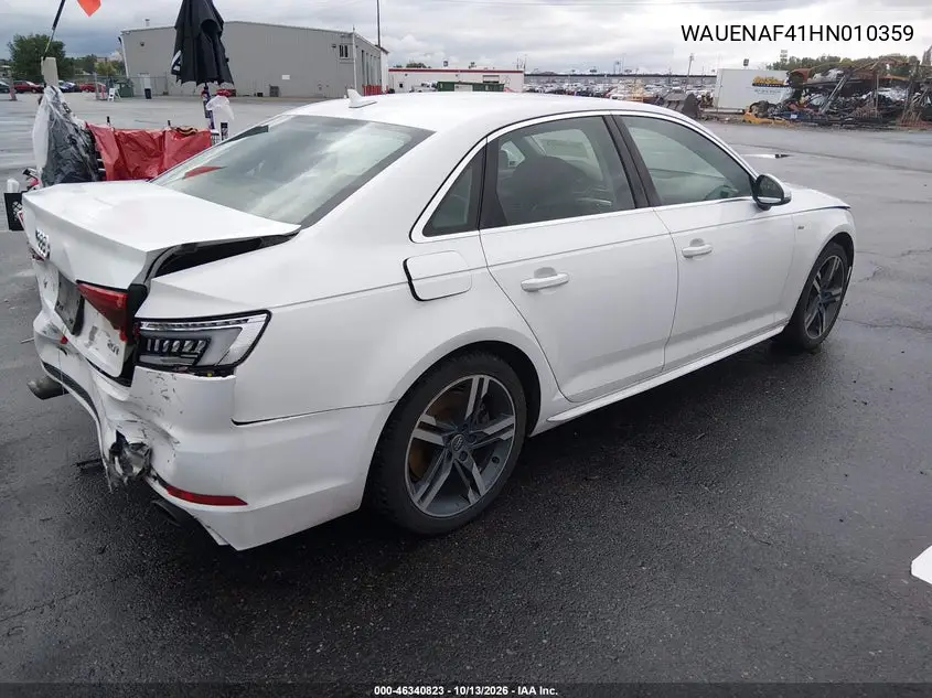 2017 AUDI A4 VIN WAUENAF41HN010359 — фото 4