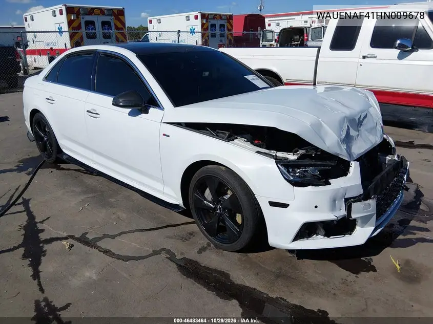 AUDI A4 2017, VIN WAUENAF41HN009678