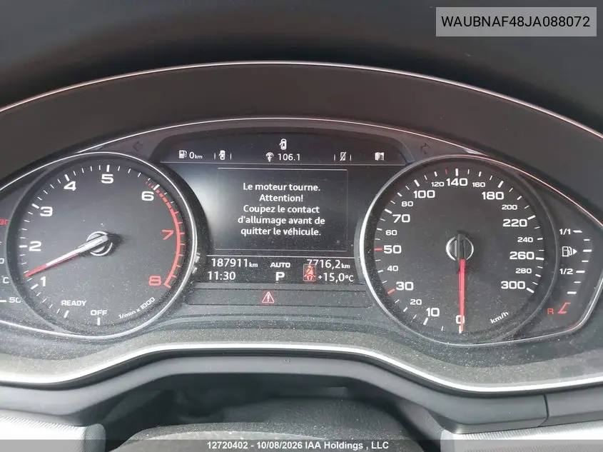 2018 AUDI A4 VIN WAUBNAF48JA088072 — фото 7