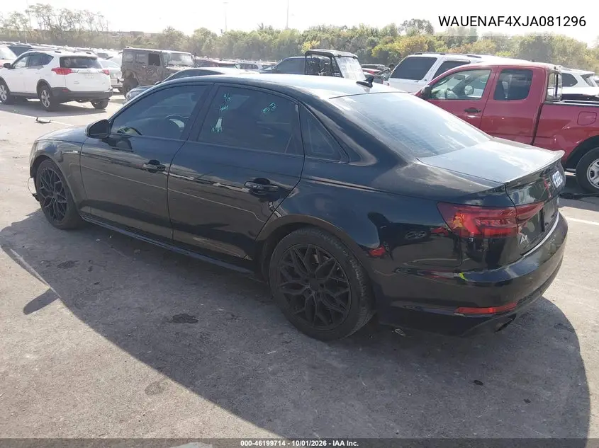 2018 AUDI A4 VIN WAUENAF4XJA081296 — фото 3