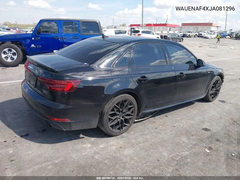 2018 AUDI A4 VIN WAUENAF4XJA081296 — фото 4
