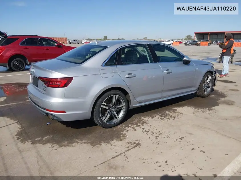 2018 AUDI A4 VIN WAUENAF43JA110220 — фото 4