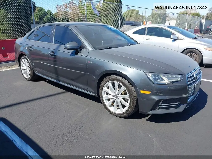 AUDI A4 2018, VIN WAUDNAF46JN017843