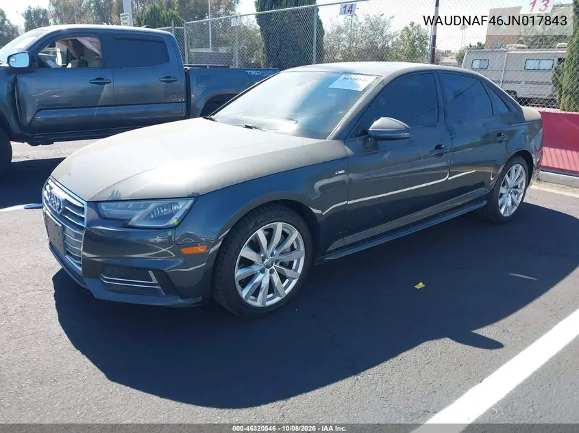 2018 AUDI A4 VIN WAUDNAF46JN017843 — фото 2