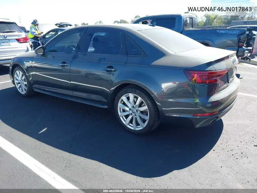 2018 AUDI A4 VIN WAUDNAF46JN017843 — фото 3