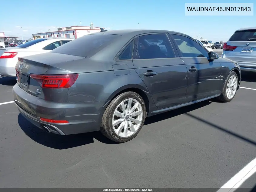 2018 AUDI A4 VIN WAUDNAF46JN017843 — фото 4