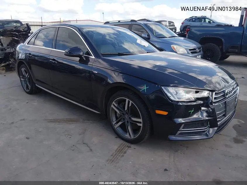 AUDI A4 2018, VIN WAUENAF49JN013984