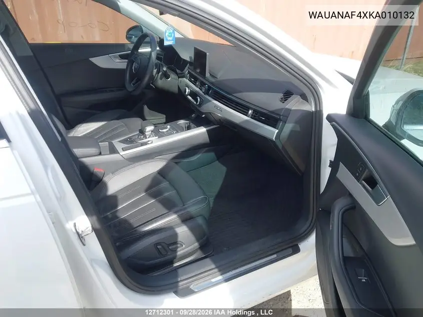 2019 AUDI A4 VIN WAUANAF4XKA010132 — фото 5