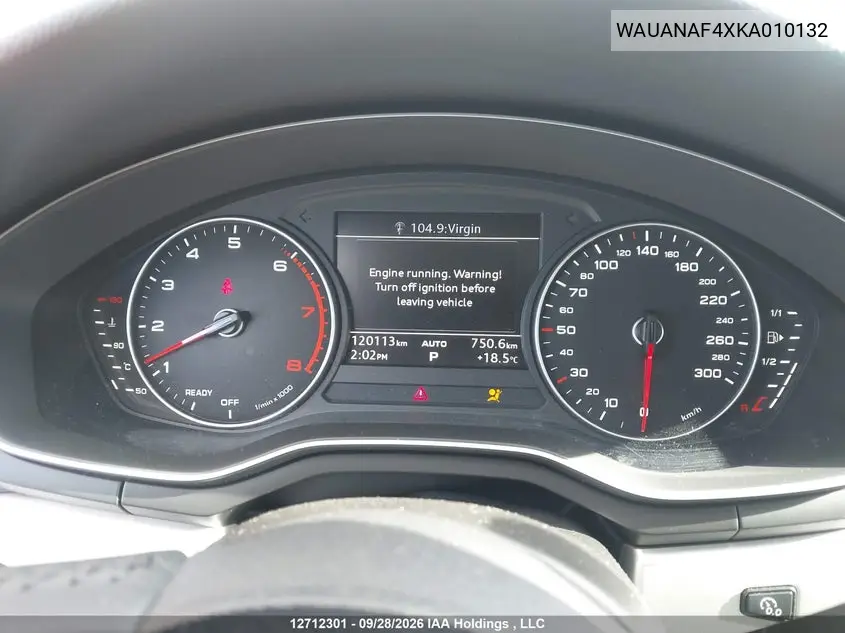 2019 AUDI A4 VIN WAUANAF4XKA010132 — фото 7