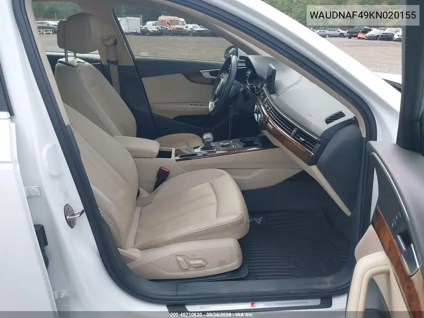 2019 AUDI A4 VIN WAUDNAF49KN020155 — фото 5