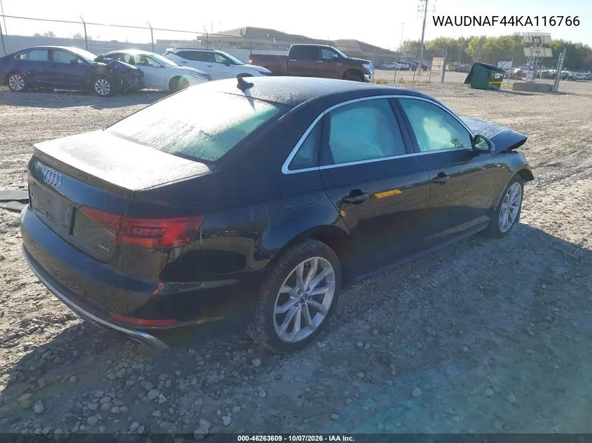 2019 AUDI A4 VIN WAUDNAF44KA116766 — фото 4