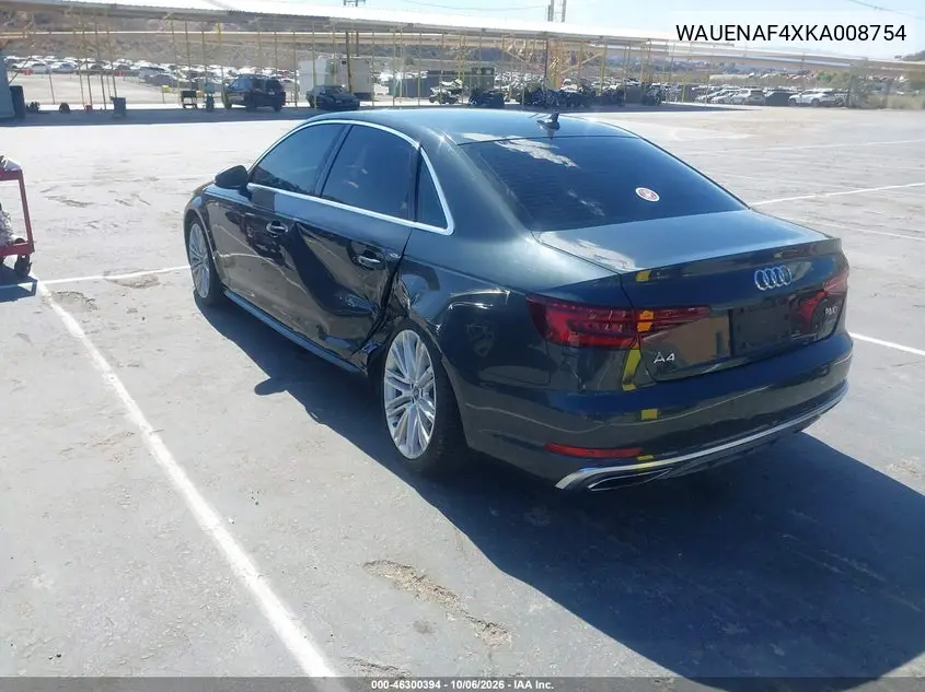2019 AUDI A4 VIN WAUENAF4XKA008754 — фото 3
