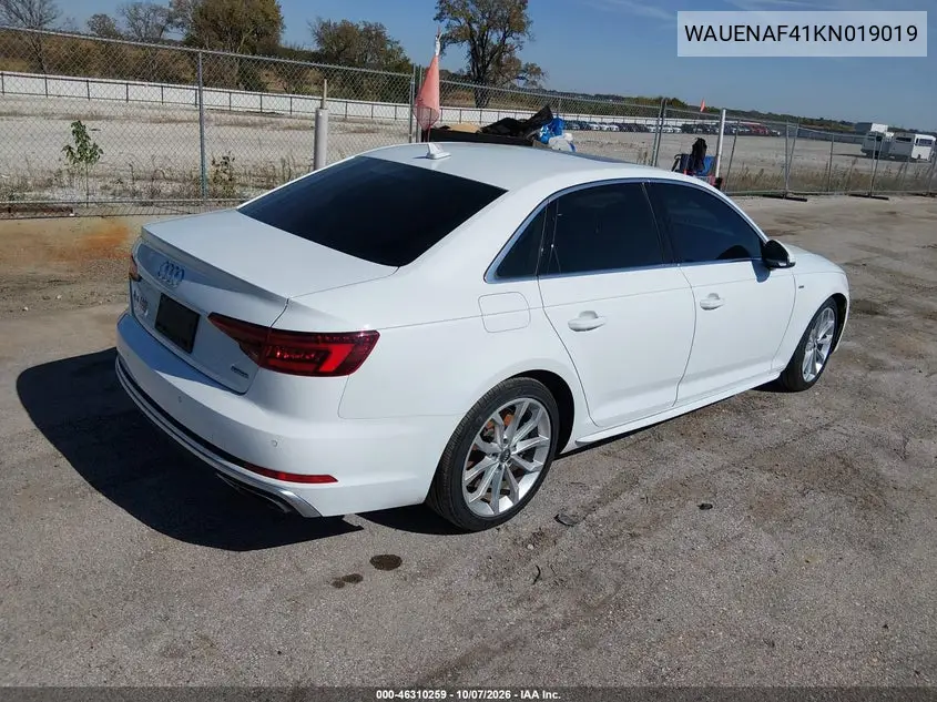 2019 AUDI A4 VIN WAUENAF41KN019019 — фото 4