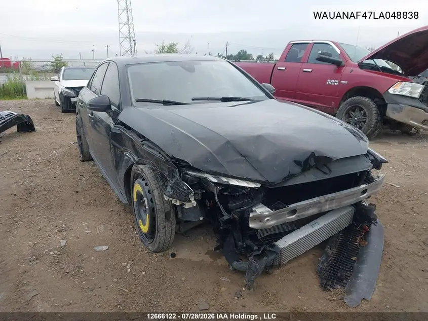 AUDI A4 2020, VIN WAUANAF47LA048838