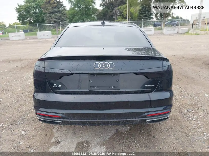 2020 AUDI A4 VIN WAUANAF47LA048838 — фото 16