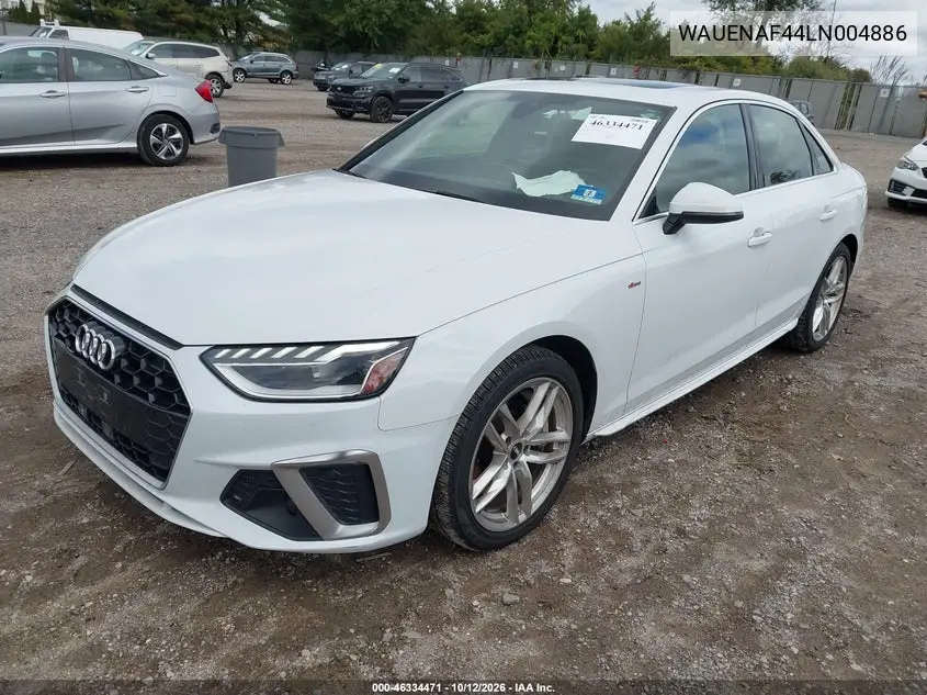 2020 AUDI A4 VIN WAUENAF44LN004886 — фото 2
