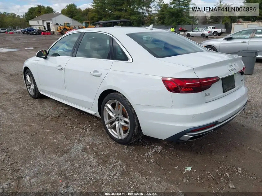 2020 AUDI A4 VIN WAUENAF44LN004886 — фото 3