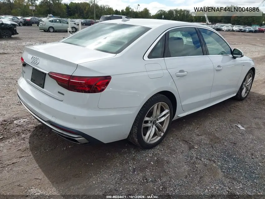 2020 AUDI A4 VIN WAUENAF44LN004886 — фото 4
