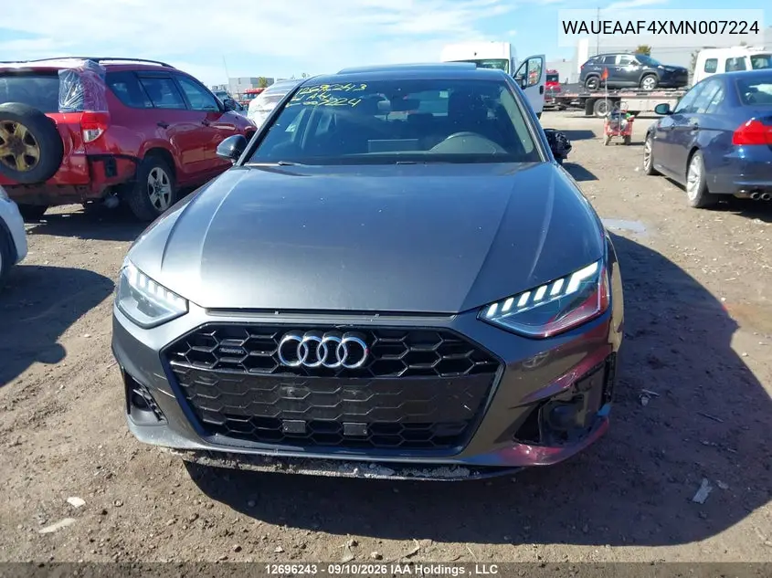 2021 AUDI A4 VIN WAUEAAF4XMN007224 — фото 12