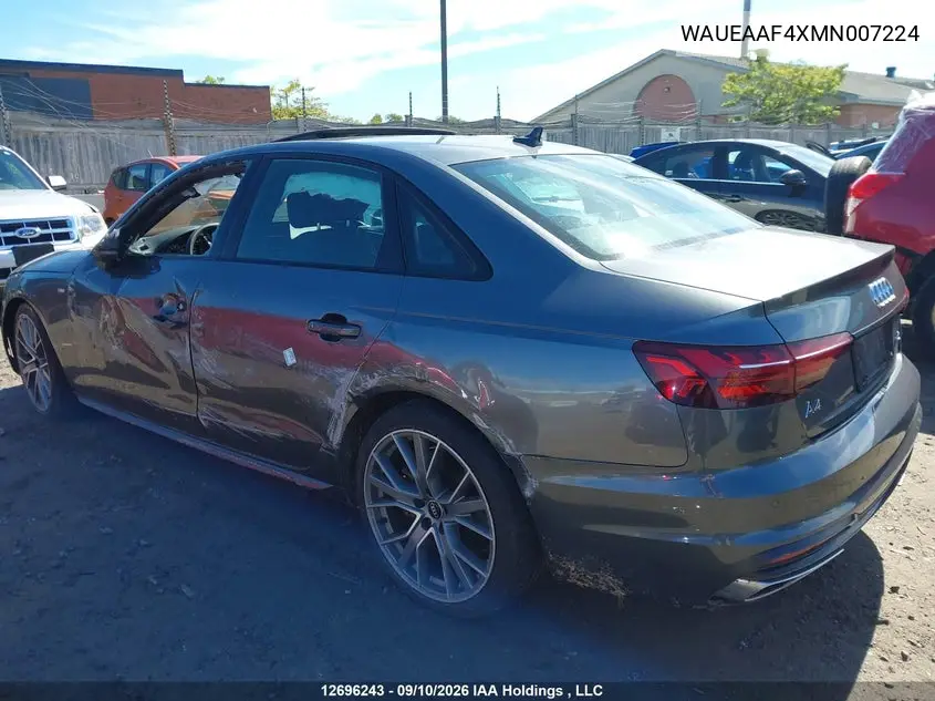 2021 AUDI A4 VIN WAUEAAF4XMN007224 — фото 14