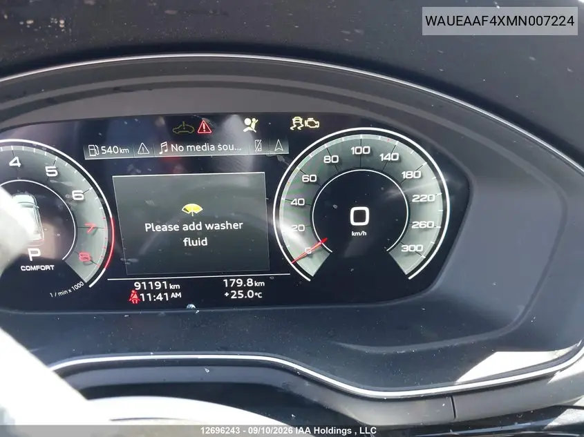 2021 AUDI A4 VIN WAUEAAF4XMN007224 — фото 7
