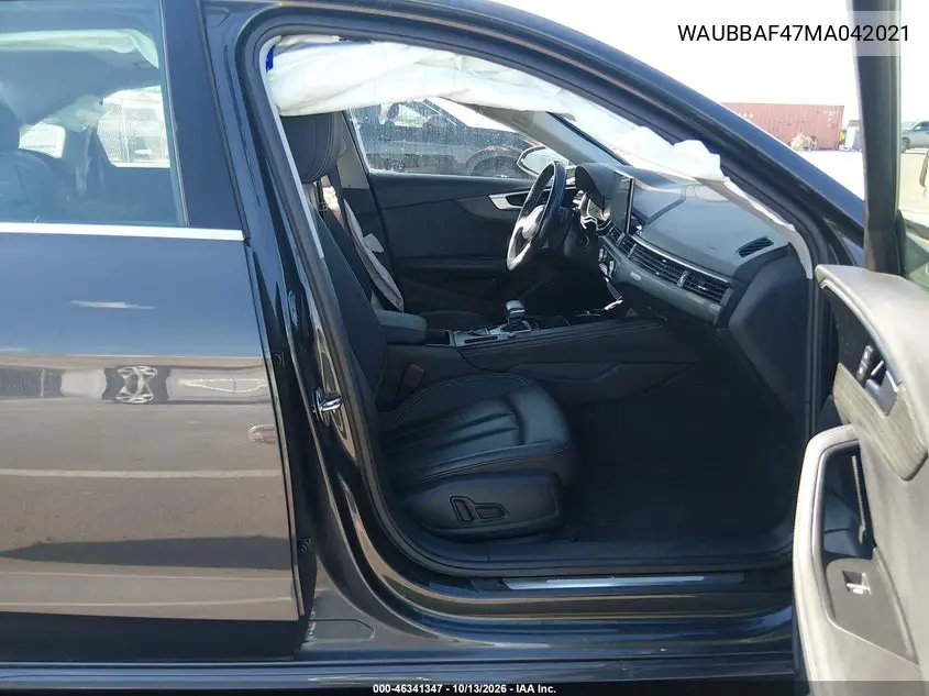 2021 AUDI A4 VIN WAUBBAF47MA042021 — фото 5