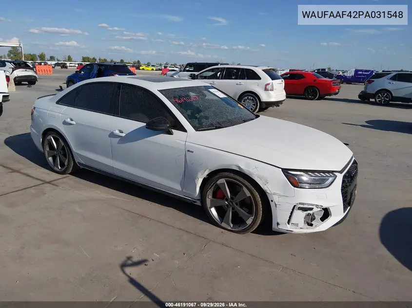 AUDI A4 2023, VIN WAUFAAF42PA031548