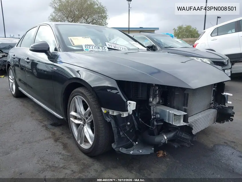 AUDI A4 2023, VIN WAUFAAF43PN008501