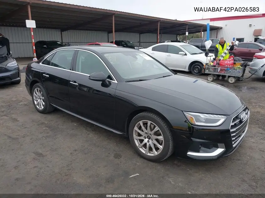 AUDI A4 2023, VIN WAUABAF42PA026583