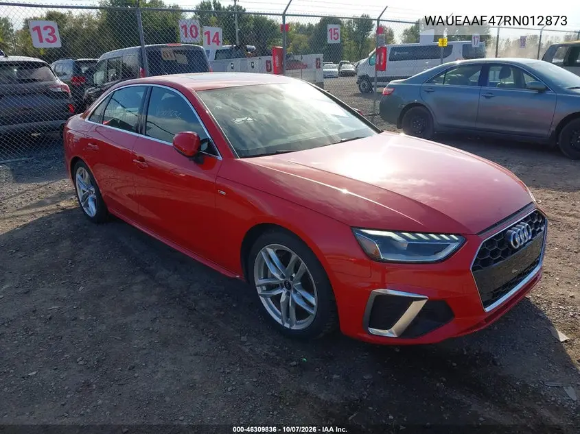 AUDI A4 2024, VIN WAUEAAF47RN012873