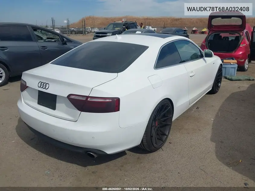 2008 AUDI A5 VIN WAUDK78T68A032408 — фото 4