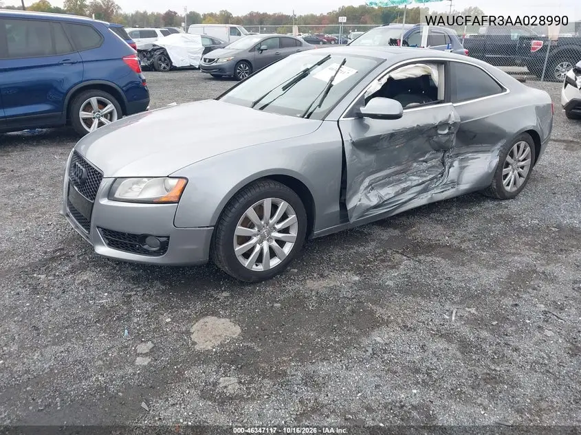 2010 AUDI A5 VIN WAUCFAFR3AA028990 — фото 2