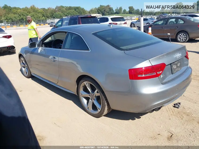 2011 AUDI A5 VIN WAU4FAFR5BA064329 — фото 3