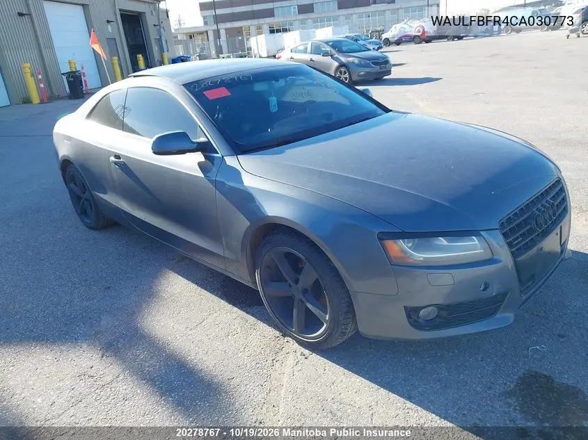 AUDI A5 2012, VIN WAULFBFR4CA030773