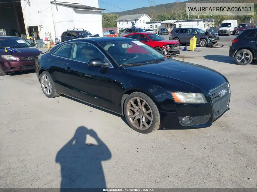 AUDI A5 2012, VIN WAURFAFR8CA036533