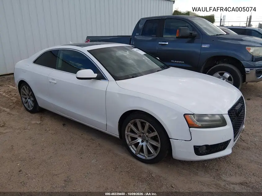 AUDI A5 2012, VIN WAULFAFR4CA005074