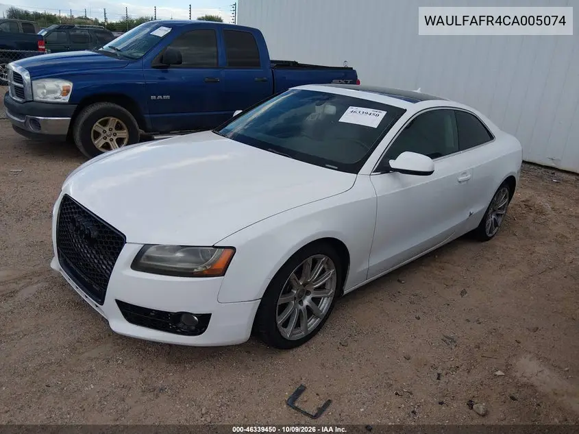 2012 AUDI A5 VIN WAULFAFR4CA005074 — фото 2
