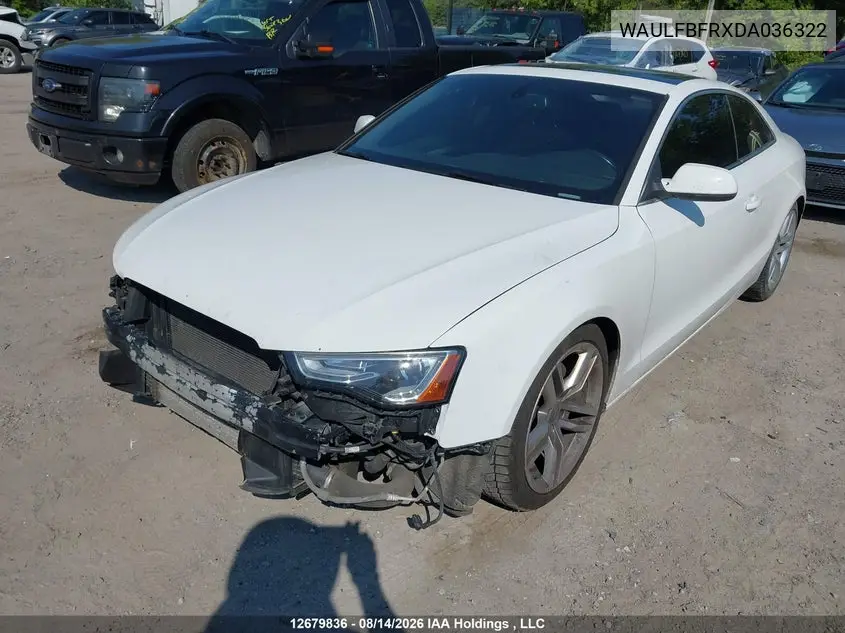 2013 AUDI A5 VIN WAULFBFRXDA036322 — фото 2