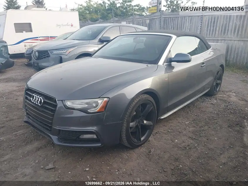 2013 AUDI A5 VIN WAUWFBFH0DN004136 — фото 2
