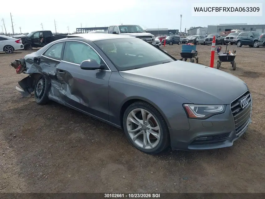 AUDI A5 2013, VIN WAUCFBFRXDA063309
