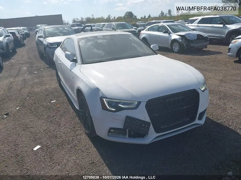 AUDI A5 2015, VIN WAUMFBFR4FA038770