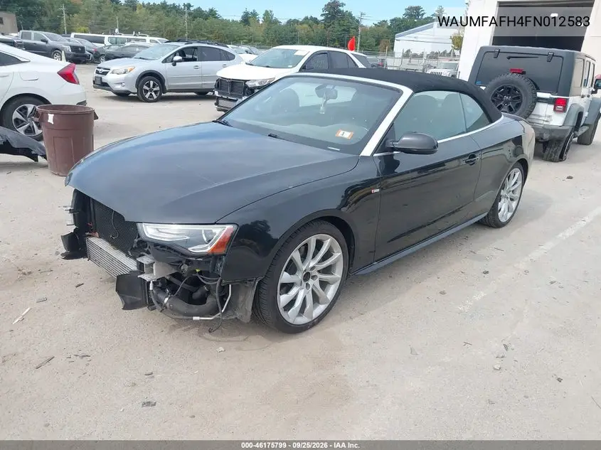 2015 AUDI A5 VIN WAUMFAFH4FN012583 — фото 2