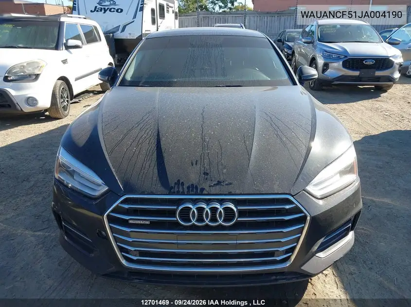 2018 AUDI A5 VIN WAUANCF51JA004190 — фото 12