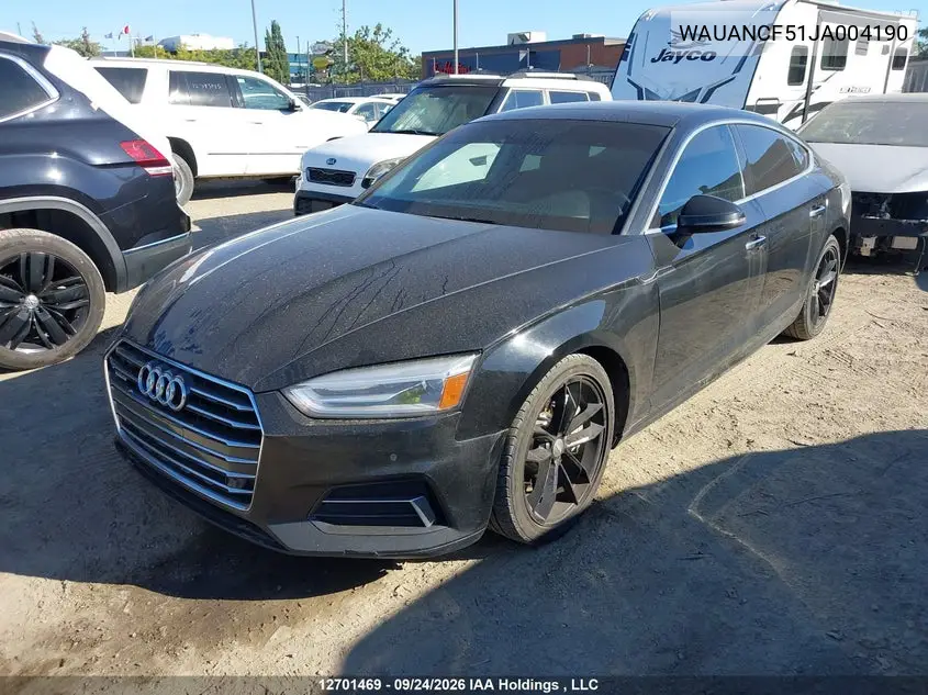 2018 AUDI A5 VIN WAUANCF51JA004190 — фото 2