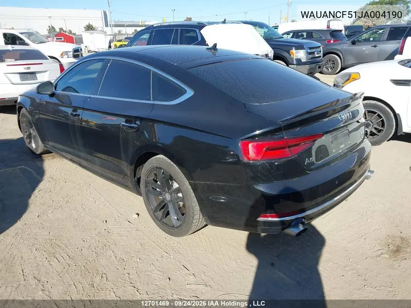 2018 AUDI A5 VIN WAUANCF51JA004190 — фото 3