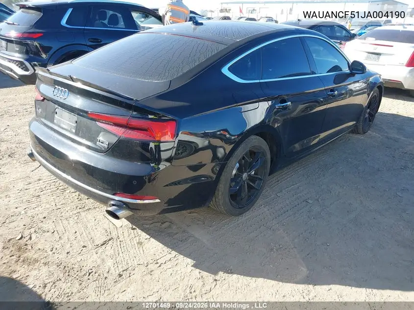 2018 AUDI A5 VIN WAUANCF51JA004190 — фото 4